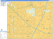 Fountain Valley  Wall Map Basic Style